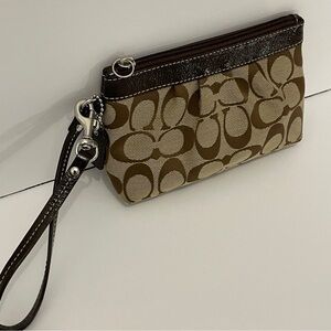 Coach Signature Pleated Wristlet